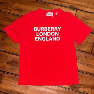 Burberry Vibrant Red Tee with White Text